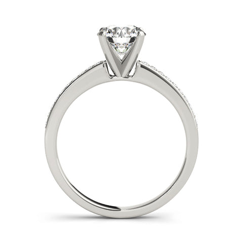 Round Brilliant Channel Set Two-Tone Diamond Engagement Ring 1.01Ct