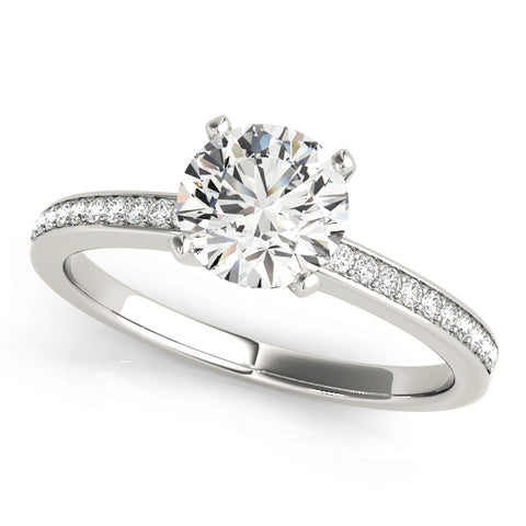 Round Brilliant Channel Set Two-Tone Diamond Engagement Ring 1.01Ct