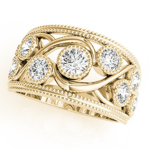 Milgrain Swirl Diamond Ring 1.20ctw