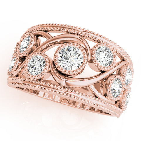 Milgrain Swirl Diamond Ring 1.20ctw