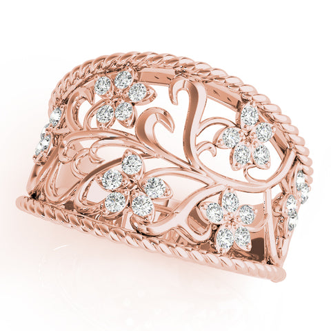 Floral Vine Diamond Ring 1/8ctw