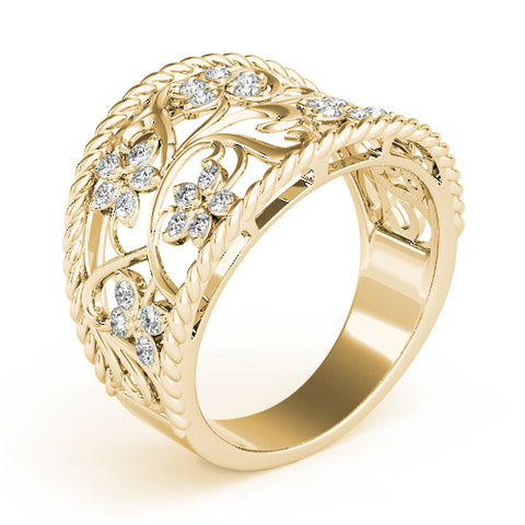 Floral Vine Diamond Ring 1/8ctw