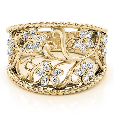 Floral Vine Diamond Ring 1/8ctw