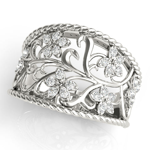 Floral Vine Diamond Ring 1/8ctw