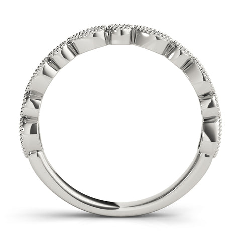 Teardrop Milgrain Diamond Band