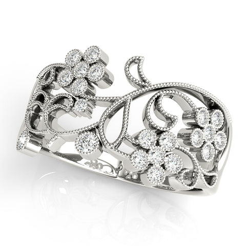Floral Lace Diamond Ring 1/6ctw