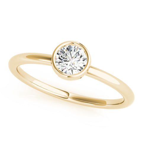 Dainty Round Solitaire Bezel Ring 1/3ct