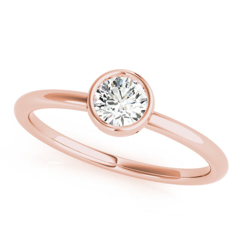 Dainty Round Solitaire Bezel Ring 1/3ct