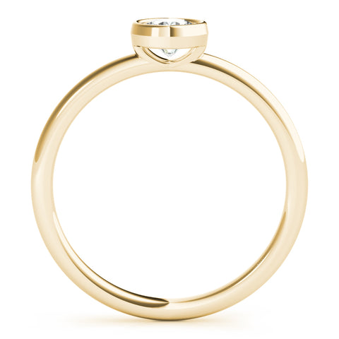 Dainty Round Solitaire Bezel Ring 1/3ct