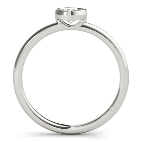 Dainty Round Solitaire Bezel Ring 1/3ct