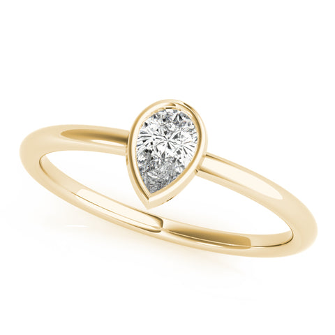 Dainty Pear Solitaire Bezel Ring 1/4ct