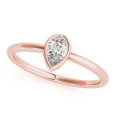 Dainty Pear Solitaire Bezel Ring 1/4ct