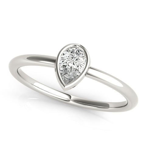 Dainty Pear Solitaire Bezel Ring 1/4ct