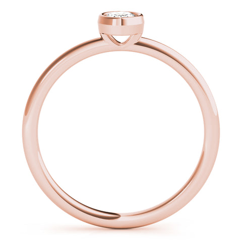 Dainty Oval Solitaire Bezel Ring 1/4ct