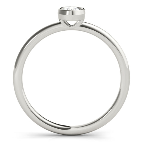 Dainty Oval Solitaire Bezel Ring 1/4ct