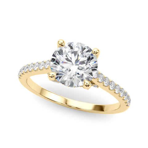 Pavé Cathedral Solitaire Engagement Ring