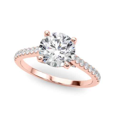 Pavé Cathedral Solitaire Engagement Ring