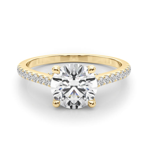 Pavé Cathedral Solitaire Engagement Ring