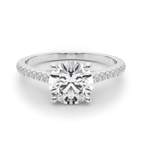 Pavé Cathedral Solitaire Engagement Ring