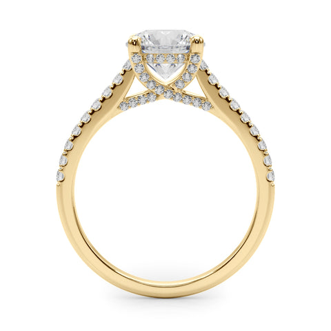Pavé Cathedral Solitaire Engagement Ring