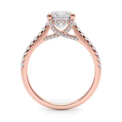 Pavé Cathedral Solitaire Engagement Ring