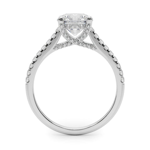Pavé Cathedral Solitaire Engagement Ring