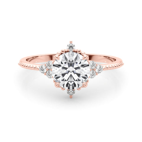 Round Brilliant Accented Diamond Engagement Ring 1.08Ct