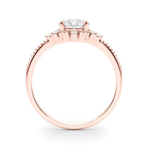Round Brilliant Accented Diamond Engagement Ring 1.08Ct