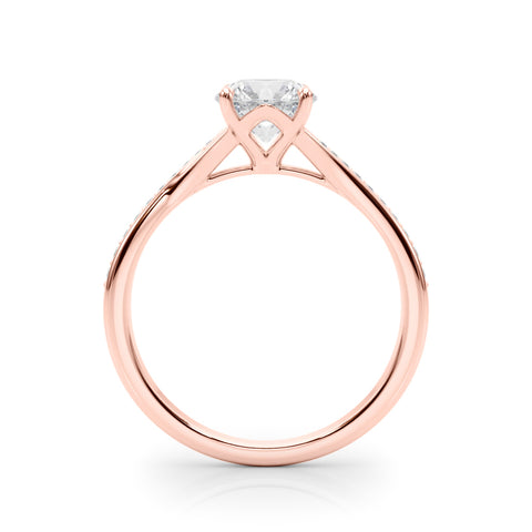 Round Brilliant Pave Accented Diamond Engagement Ring 1.43Ct