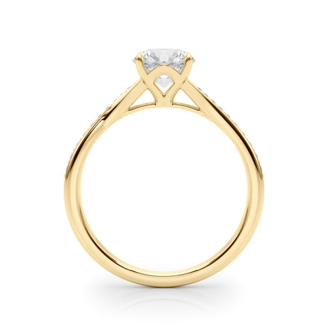 Round Brilliant Pave Accented Diamond Engagement Ring 1.43Ct