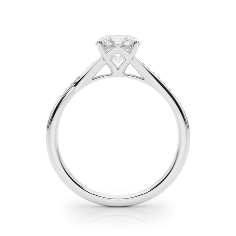 Round Brilliant Pave Accented Diamond Engagement Ring 1.43Ct