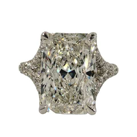 Radiant Micro-Pave Engagement Ring 5.04 Carat