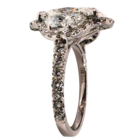 Oval Half-moon Engagement Ring 5.00 Carat