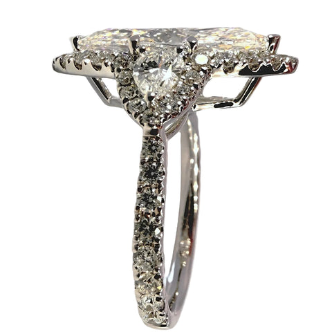 Marquise Three-Stone Created Diamond Engagement Ring 3.01 Carat