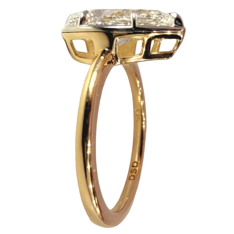 2.09 Carat Pear Diamond Collet Solitaire Engagement Ring in 14K Yellow Gold