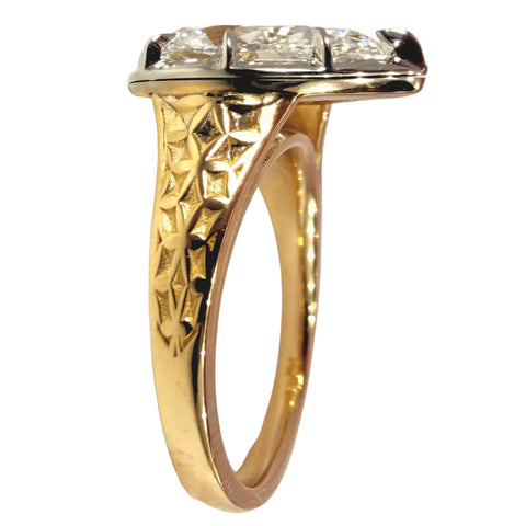 3.02 Carat Pear Diamond Collet Solitaire Engagement Ring in 14K Yellow Gold