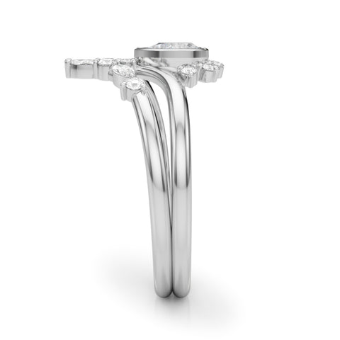 Pear Bezel And Marquise Diamond Contour Stacking Set