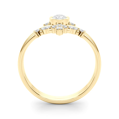 Pear Bezel And Marquise Diamond Contour Stacking Set