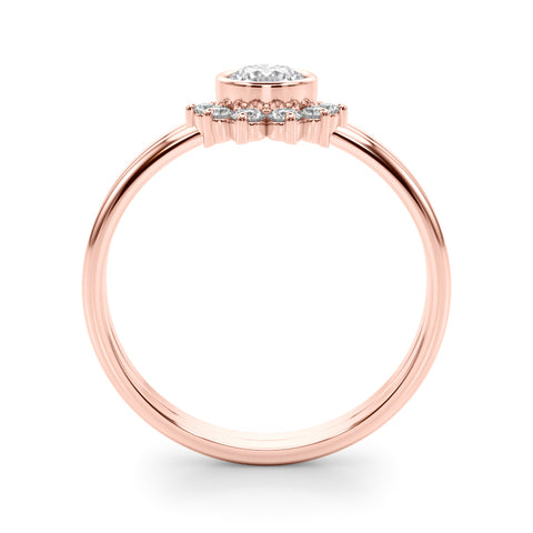 Bezel Round Solitaire & Diamond Crown Stacking Set