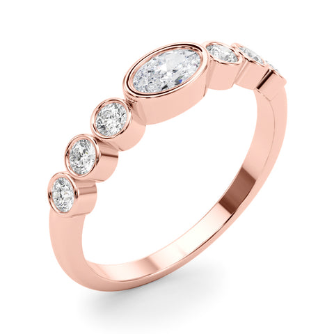Oval Bezel 7 Stone Diamond Band 1/2ctw