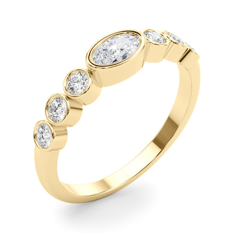 Petite 7 Stone Bezel Set Diamond Band
