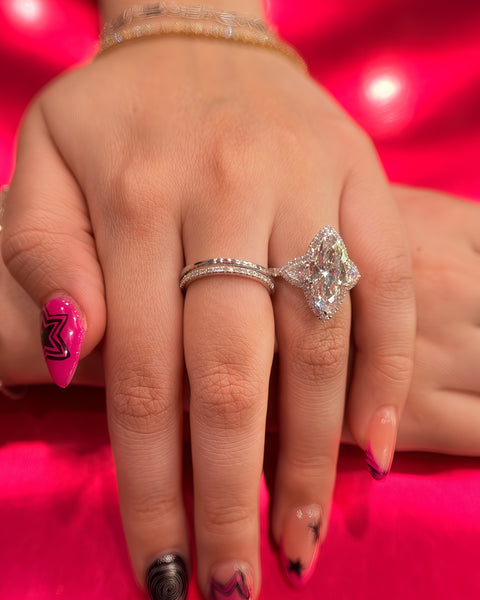 Marquise Three-Stone Created Diamond Engagement Ring 3.01 Carat