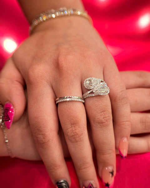 Diamond Halo Two-Stone Moi et Toi Ring 2.52twt