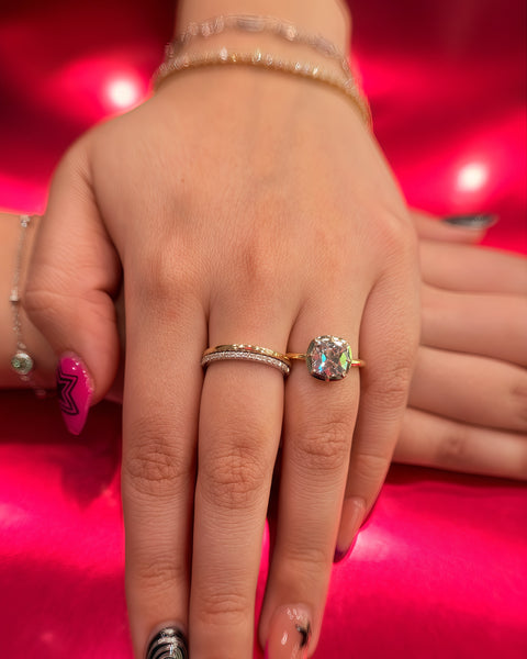 Old Mine Square Cushion Diamond Collet Solitaire Engagement Ring 2.10 Carat
