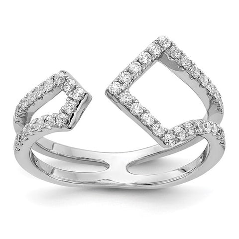 14K White Gold Open Diamond Frame Ring 3/8ctw