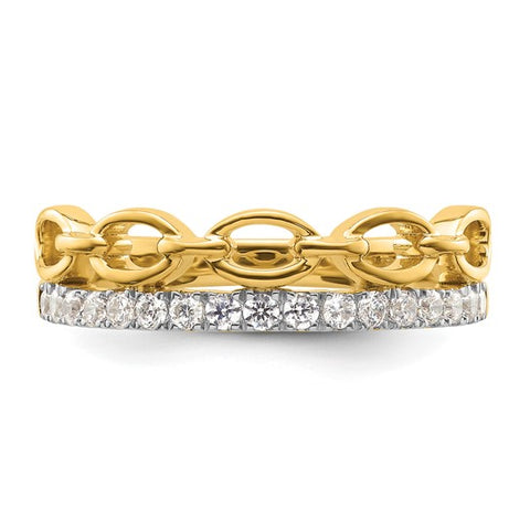 14K Yellow Gold Linked Diamond Band 1/3ctw