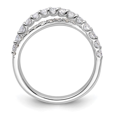 14K Gold Diamond Crossover Band 1ctw