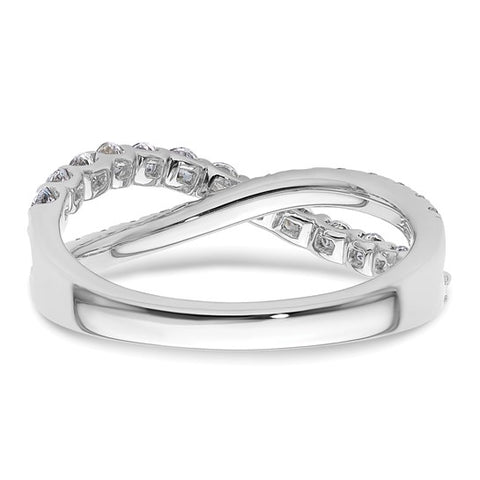 14K Gold Diamond Crossover Band 1ctw