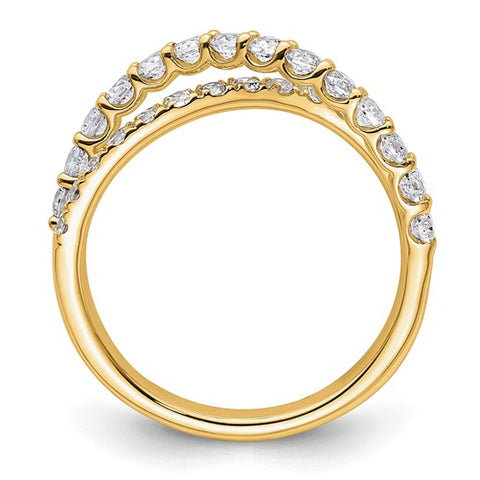 14K Gold Diamond Crossover Band 1ctw