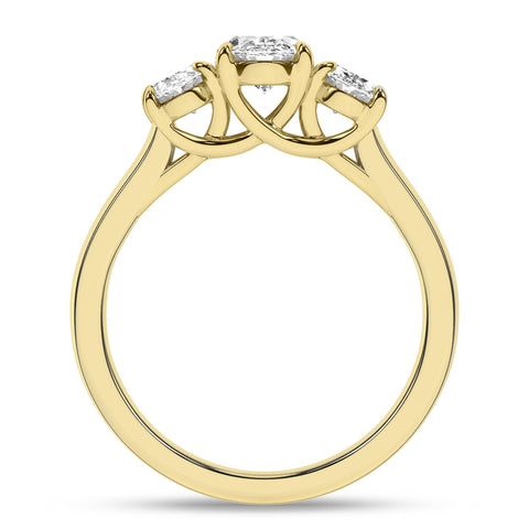 Oval Three Stone Diamond Engagement Ring 2.06Ctw